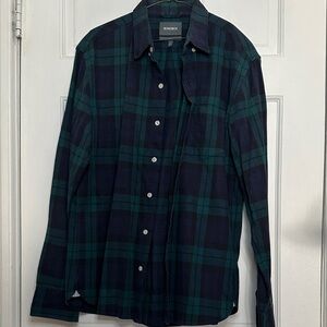 Bonobos Men's Navy and Green Checkered Shirt